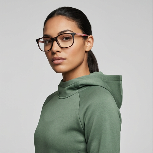 Nike Eyeglasses Nike Eyeglasses NK7255 239 Green Brown Rectangle Full Rim Stainless Steel 53mm Eyeglasses Eyewear designer