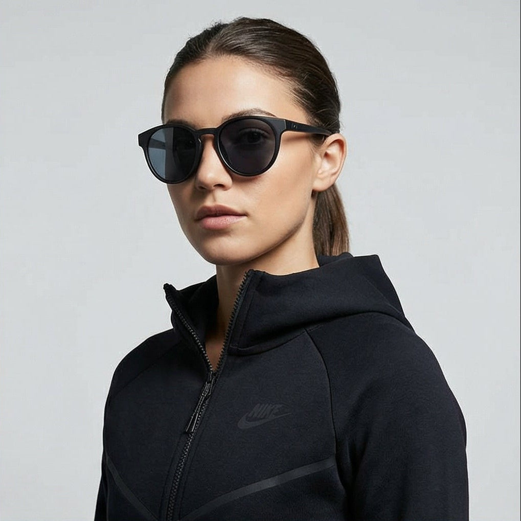 Nike Sunglasses Nike Sunglasses NKDZ7371 010 City Elan Black Round Grey Lens 49mm Unisex Eyeglasses Eyewear designer