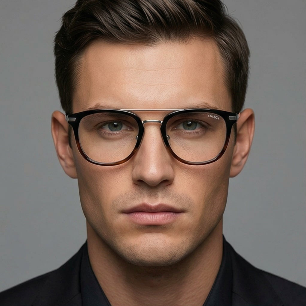 Omega Eyeglasses Omega Glasses Frames OM5024 005 52mm Men's Black Round Full-Rim Eyeglasses Eyewear designer