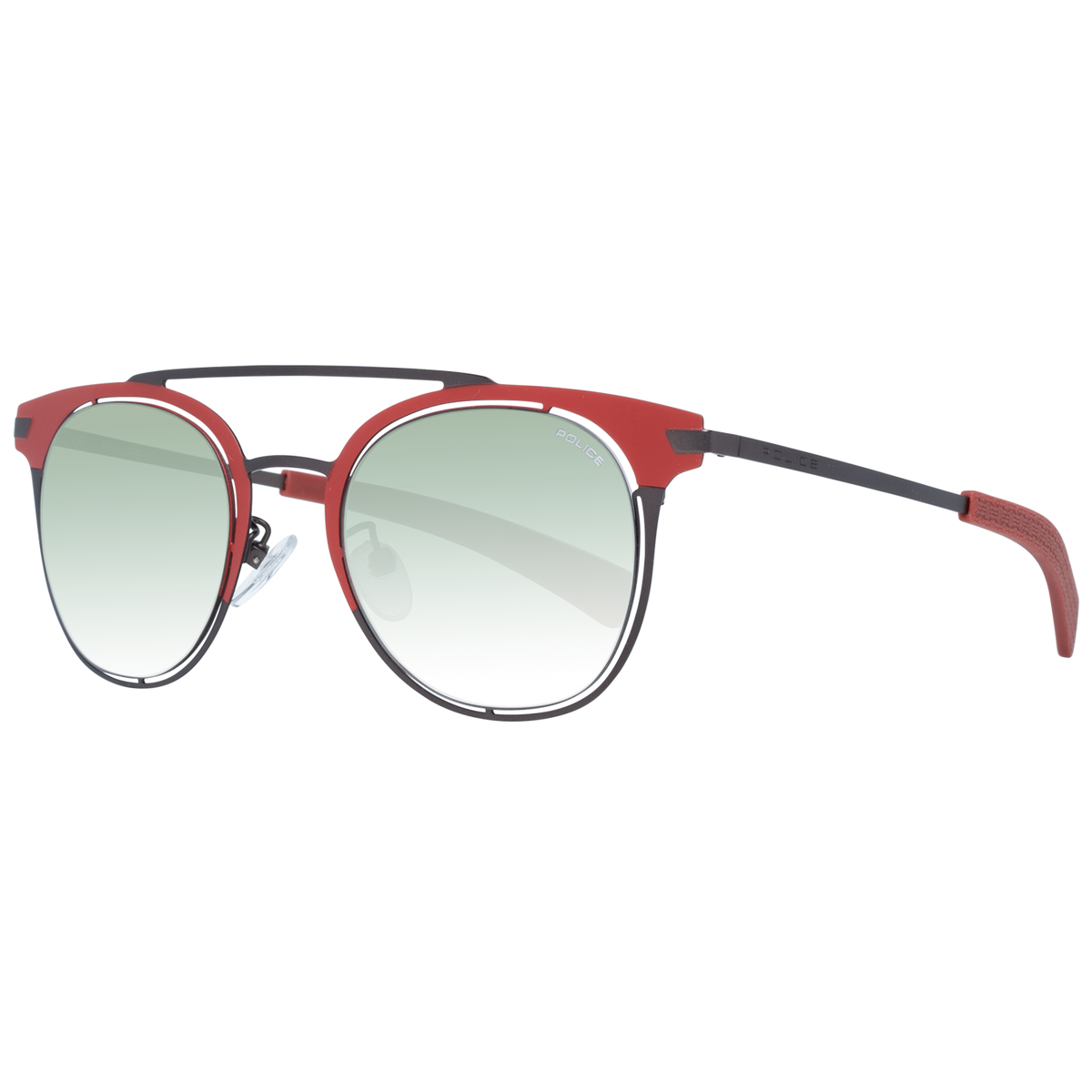 Police Sunglasses SPL158 0C86 49mm Men Red Green Gradient Metal Round