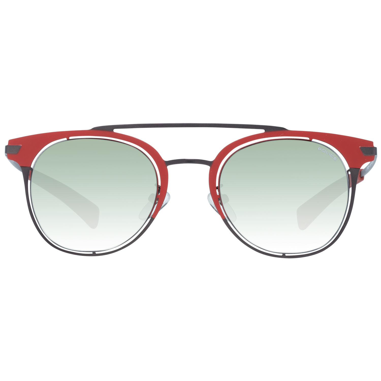 Police Sunglasses SPL158 0C86 49mm Men Red Green Gradient Metal Round