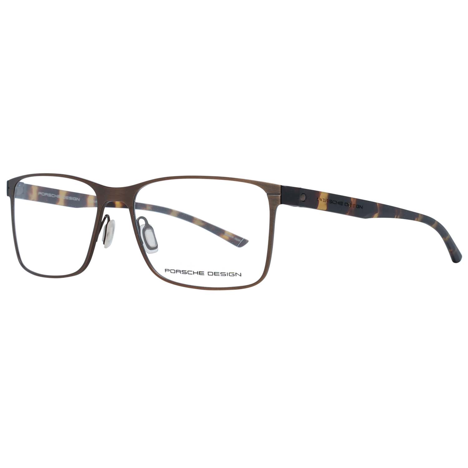 Porsche Design Eyeglasses Porsche Design Glasses Frames P8346 E 55mm Titanium Men's Brown Rectangular Full-Rim Eyeglasses Eyewear designer