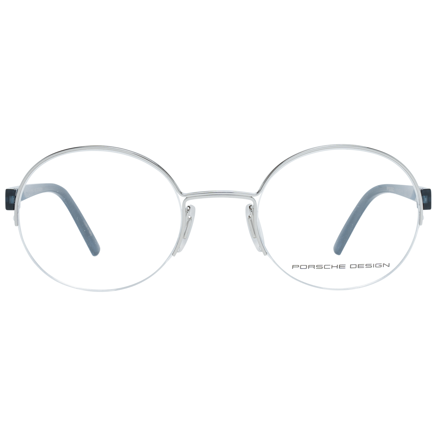 Porsche Design Eyeglasses Porsche Design Glasses Frames P8350 B 50mm Unisex Grey Round Half-Rim Eyeglasses Eyewear designer