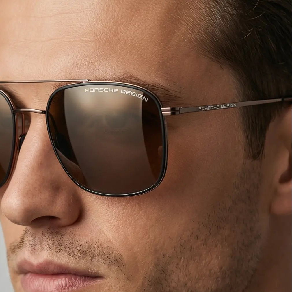 Porsche Design Sunglasses Porsche Design Sunglasses P8940 D Brown Titanium Mirrored Pilot-Aviator Men 55mm Eyeglasses Eyewear designer