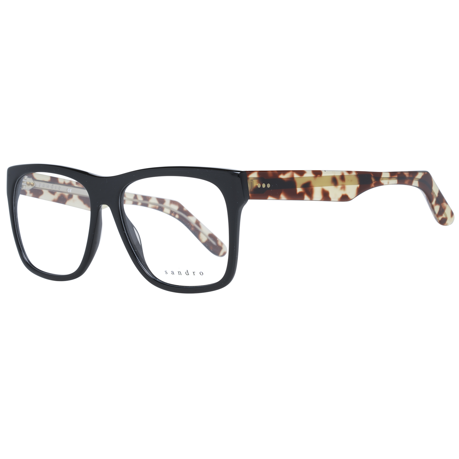 Sandro Frames Sandro Glasses Men Black Square Frames SD1002 102 54mm Eyeglasses Eyewear UK USA Australia 