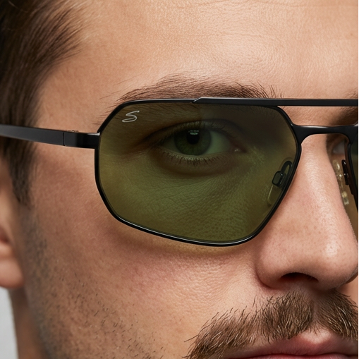 Serengeti Sunglasses Serengeti Sunglasses Men Black Geometric Green Photochromic Polarized SS570003 Hinkley Eyeglasses Eyewear designer