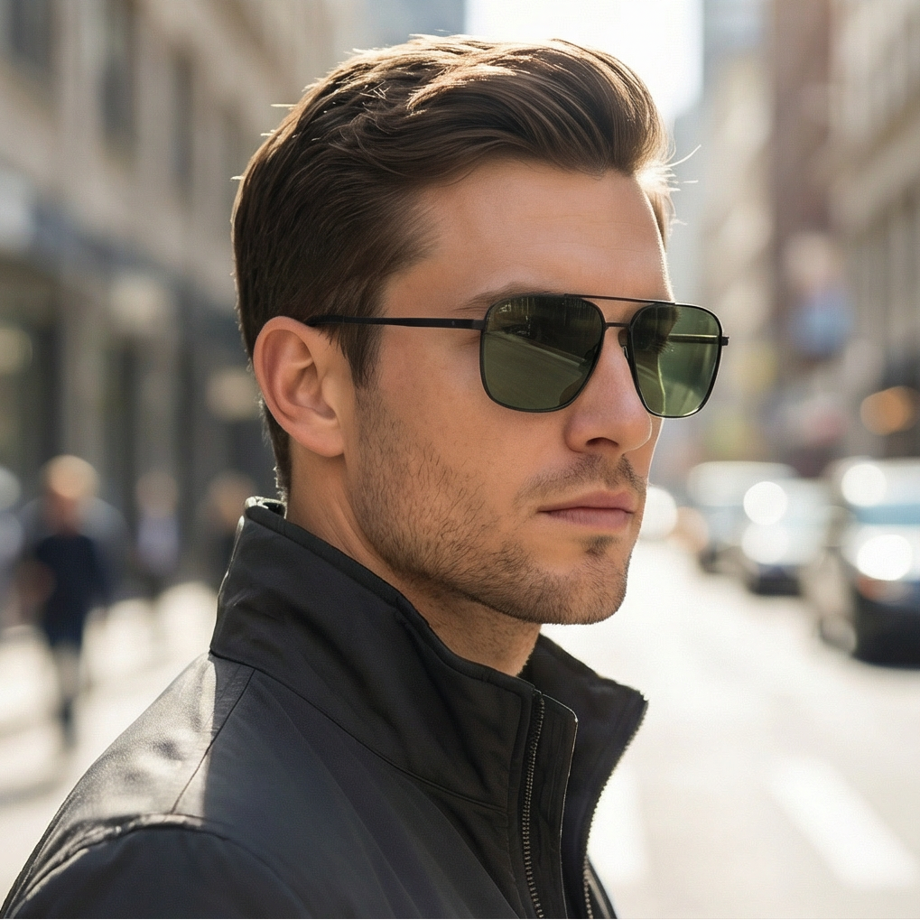 Serengeti Sunglasses Serengeti Sunglasses Men Black Pilot-Aviator Green Photochromic Polarized SS554002 Aitkin Eyeglasses Eyewear designer