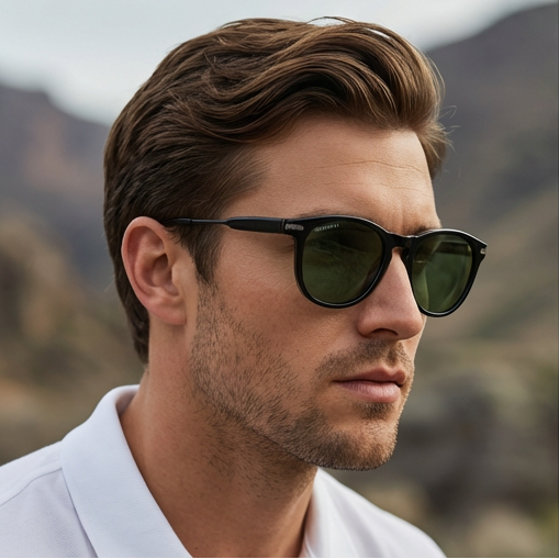 Serengeti Sunglasses Serengeti Sunglasses Men Black Rectangular Green Photochromic SS530001 Amboy Eyeglasses Eyewear designer