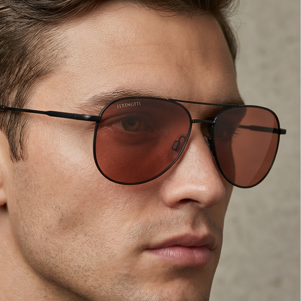 Serengeti Sunglasses Serengeti Sunglasses Men Black Round Orange Photochromatic Polarized SS543004 Haywood 56mm Eyeglasses Eyewear designer