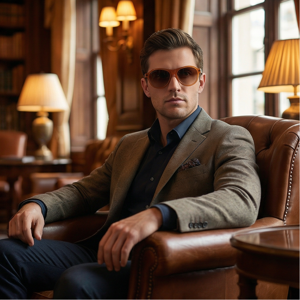 Serengeti Sunglasses Serengeti Sunglasses Men Brown Round Tinted SS527002 Danby 56mm Eyeglasses Eyewear designer