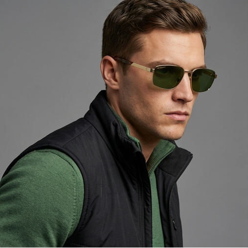 Serengeti Sunglasses Serengeti Sunglasses Men Gold Rectangular Green Photochromic Polarized SS597001 Kean Eyeglasses Eyewear designer