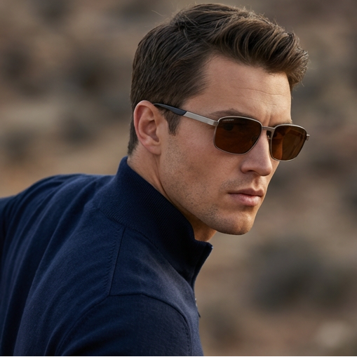 Serengeti Sunglasses Serengeti Sunglasses Men Gunmetal Geometric Copper Polarized SS597004 Kean Eyeglasses Eyewear designer