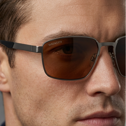 Serengeti Sunglasses Serengeti Sunglasses Men Gunmetal Geometric Copper Polarized SS597004 Kean Eyeglasses Eyewear designer