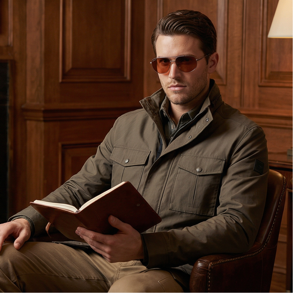 Serengeti Sunglasses Serengeti Sunglasses Men's Bronze Pilot-Aviator, Orange Lenses SS539005 Marlon 57mm Eyeglasses Eyewear designer