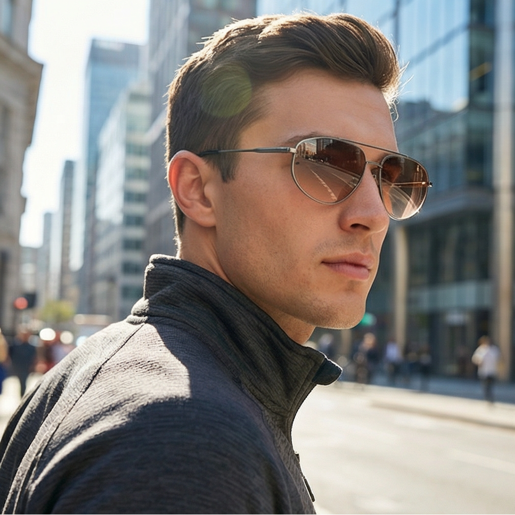 Serengeti Sunglasses Serengeti Sunglasses Men's Gunmetal Pilot-Aviator Orange Lenses SS539004 Marlon 57mm Eyeglasses Eyewear designer