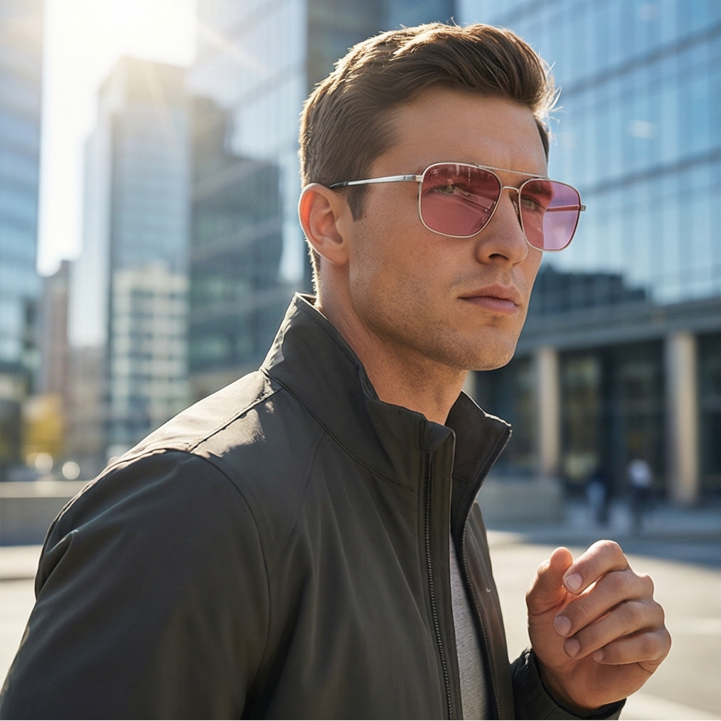 Serengeti Sunglasses Serengeti Sunglasses Men Silver Metal Pilot-Aviator Pink Photochromatic SS554005 Aitkin 56mm Eyeglasses Eyewear designer