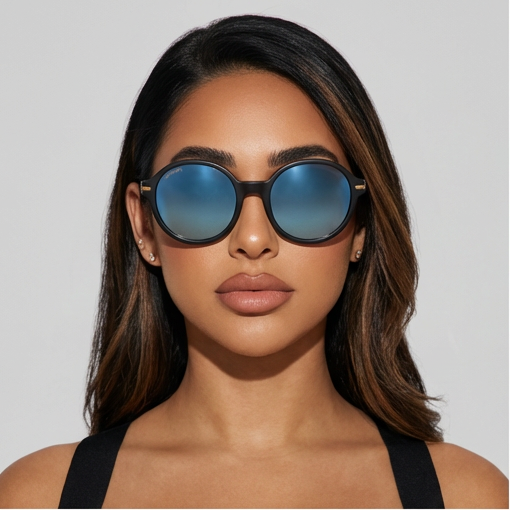Serengeti Sunglasses Serengeti Sunglasses Women Black Blue Photochromic Polarized Round SS577004 Joan Eyeglasses Eyewear designer