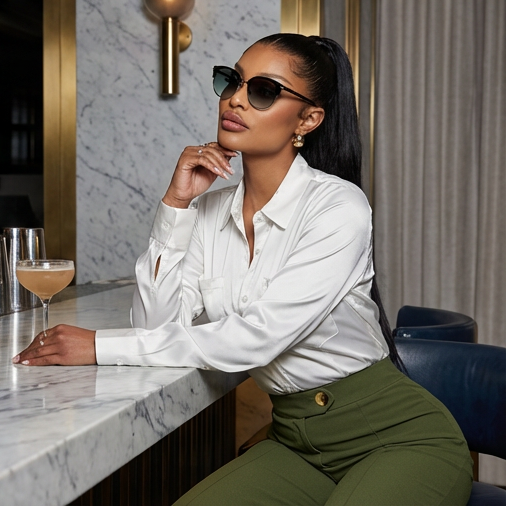 Serengeti Sunglasses Serengeti Sunglasses Women Black Round Green Polarized 8942 Lela 50mm Eyeglasses Eyewear designer