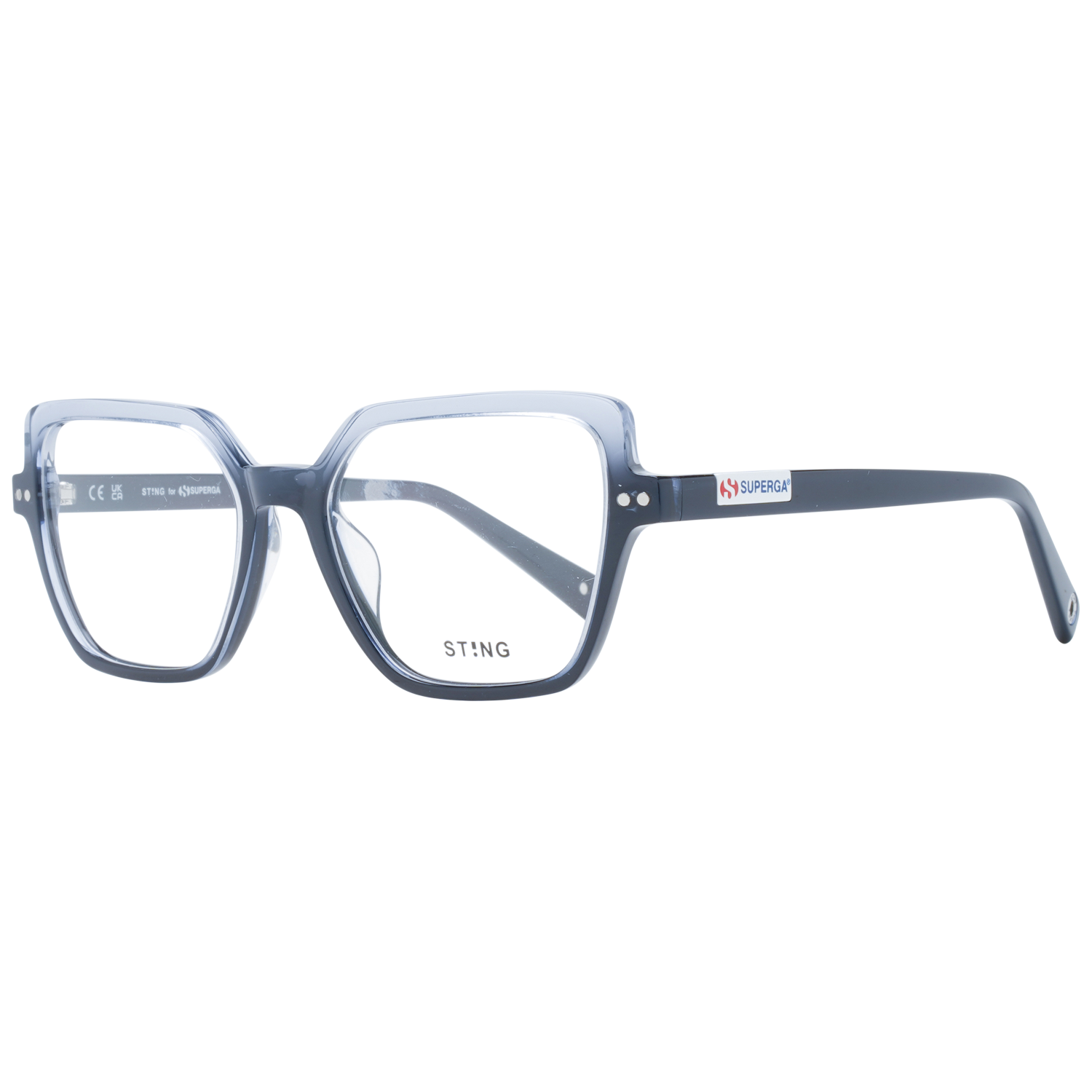 Sting Frames with Sunglasses-Clips Sting Glasses Frames UST497 N91P 52 Sunglasses Clip Eyeglasses Eyewear designer