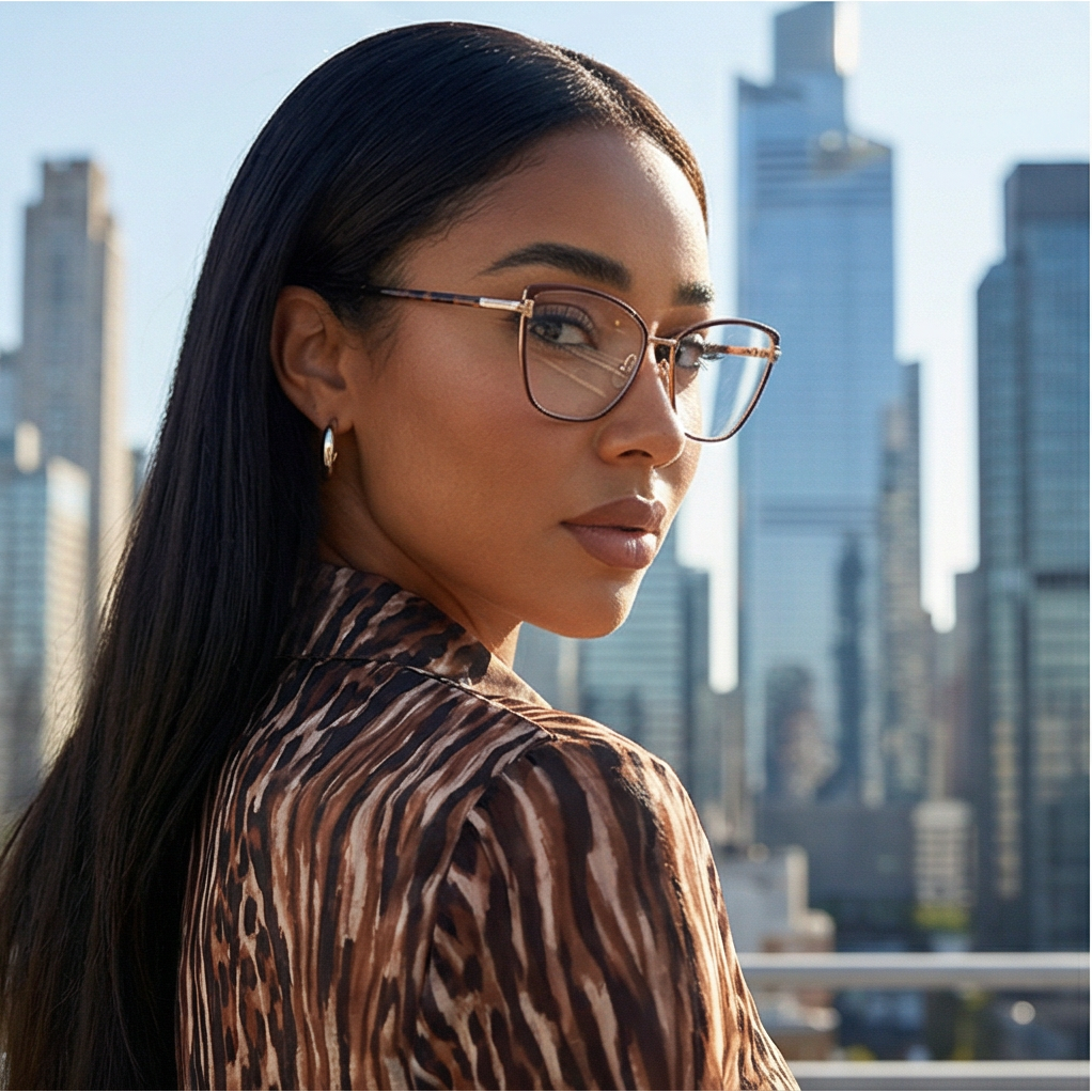 Tom Ford Eyeglasses Tom Ford Eyeglasses FT5740-B 048 Brown Cat Eye Full Rim Blue-Filter Women 54mm Eyeglasses Eyewear designer