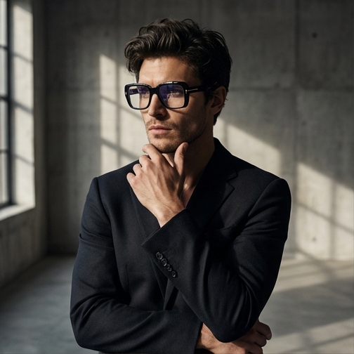 Tom Ford Eyeglasses Tom Ford Eyeglasses FT5822-B 001 Black Square Full Rim Blue-Filter Men 54mm Eyeglasses Eyewear designer