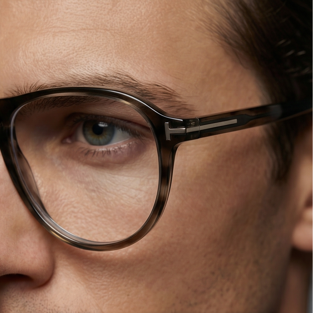 Tom Ford Eyeglasses Tom Ford Eyeglasses FT5869-B 020 Brown Pilot-Aviator Full Rim Men 54mm Eyeglasses Eyewear designer