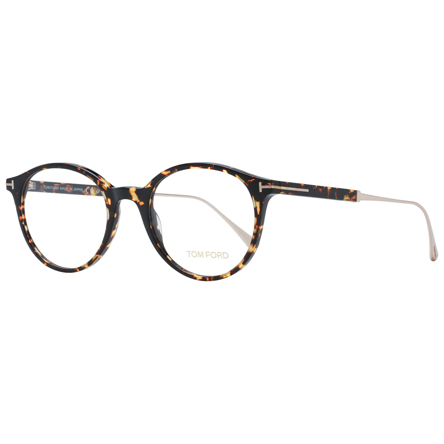 Tom Ford Glasses Frames FT5485 056 49mm Titanium Men Brown Round