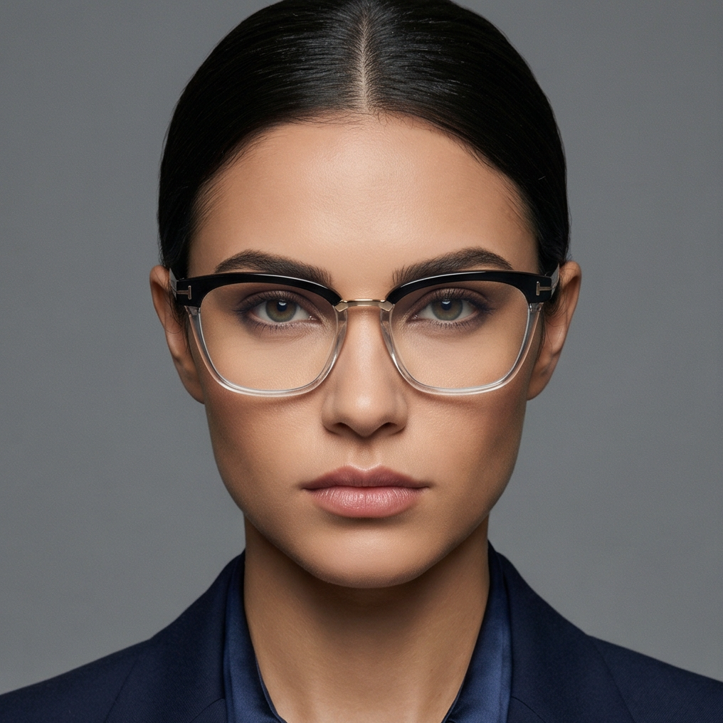 Tom Ford Eyeglasses Tom Ford Glasses Frames FT5550-B 005 54mm Women's Black Browline Blue Light Eyeglasses Eyewear designer