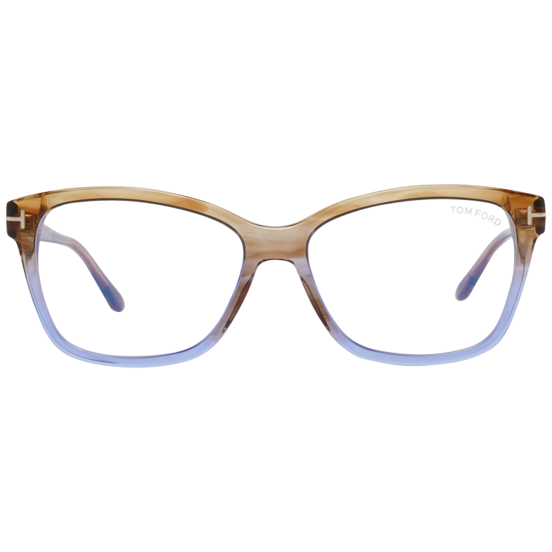 Tom Ford Eyeglasses Tom Ford Glasses Frames FT5597-B 047 56mm Blue Light Blocker - Women Brown/Blue Rectangular Full Rim Eyeglasses Eyewear UK USA Australia 