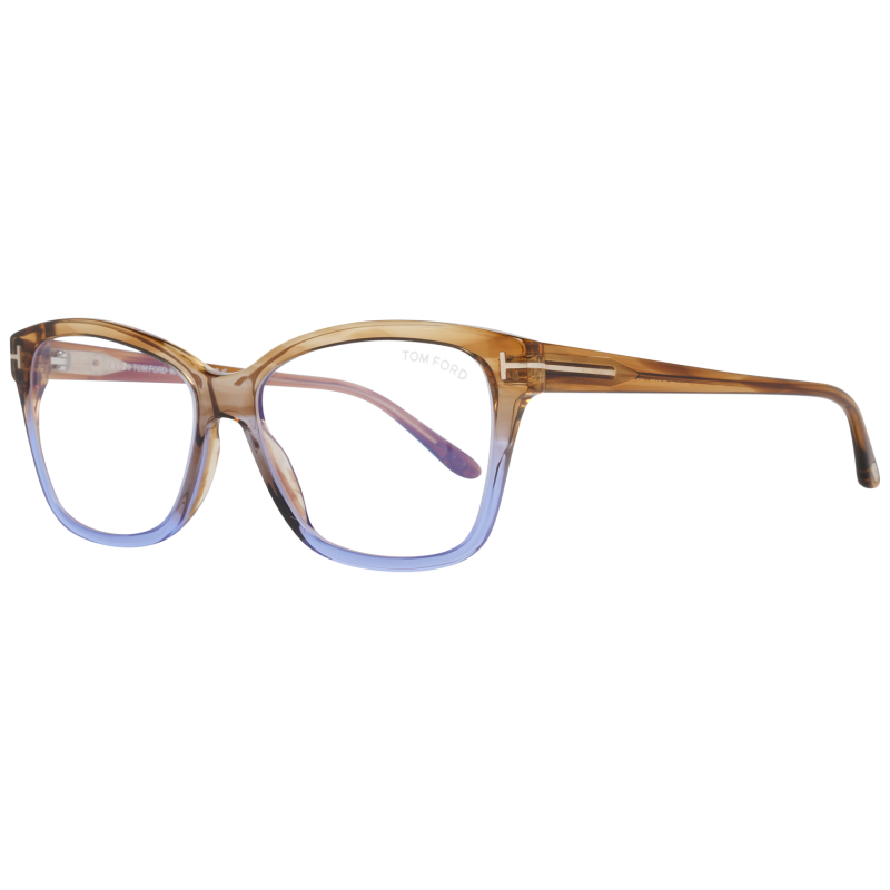 Tom Ford Eyeglasses Tom Ford Glasses Frames FT5597-B 047 56mm Blue Light Blocker - Women Brown/Blue Rectangular Full Rim Eyeglasses Eyewear UK USA Australia 