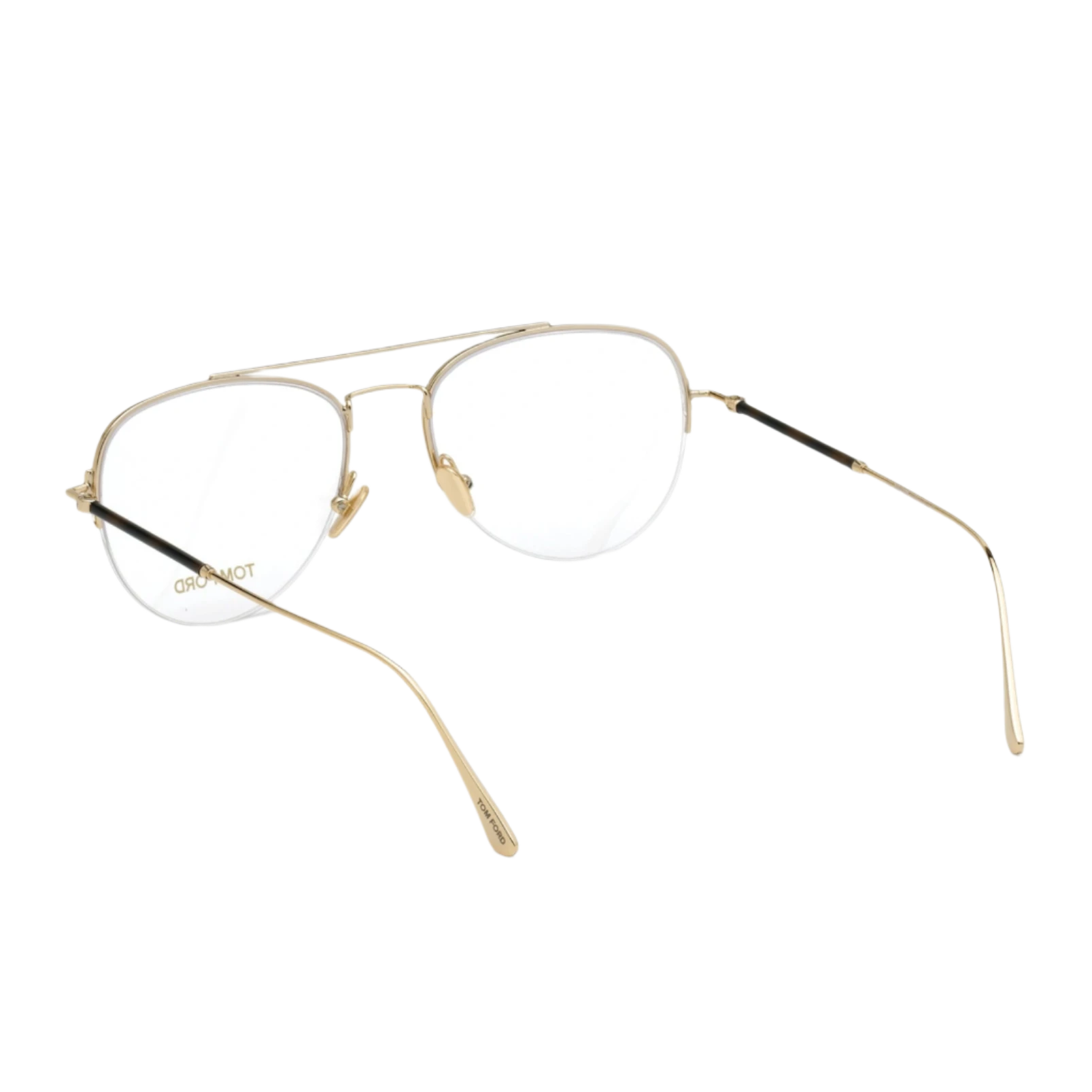 Tom Ford Eyeglasses Tom Ford Glasses Frames FT5656 028 53mm Men Gold Pilot-Aviator Half Rim Eyeglasses Eyewear UK USA Australia 