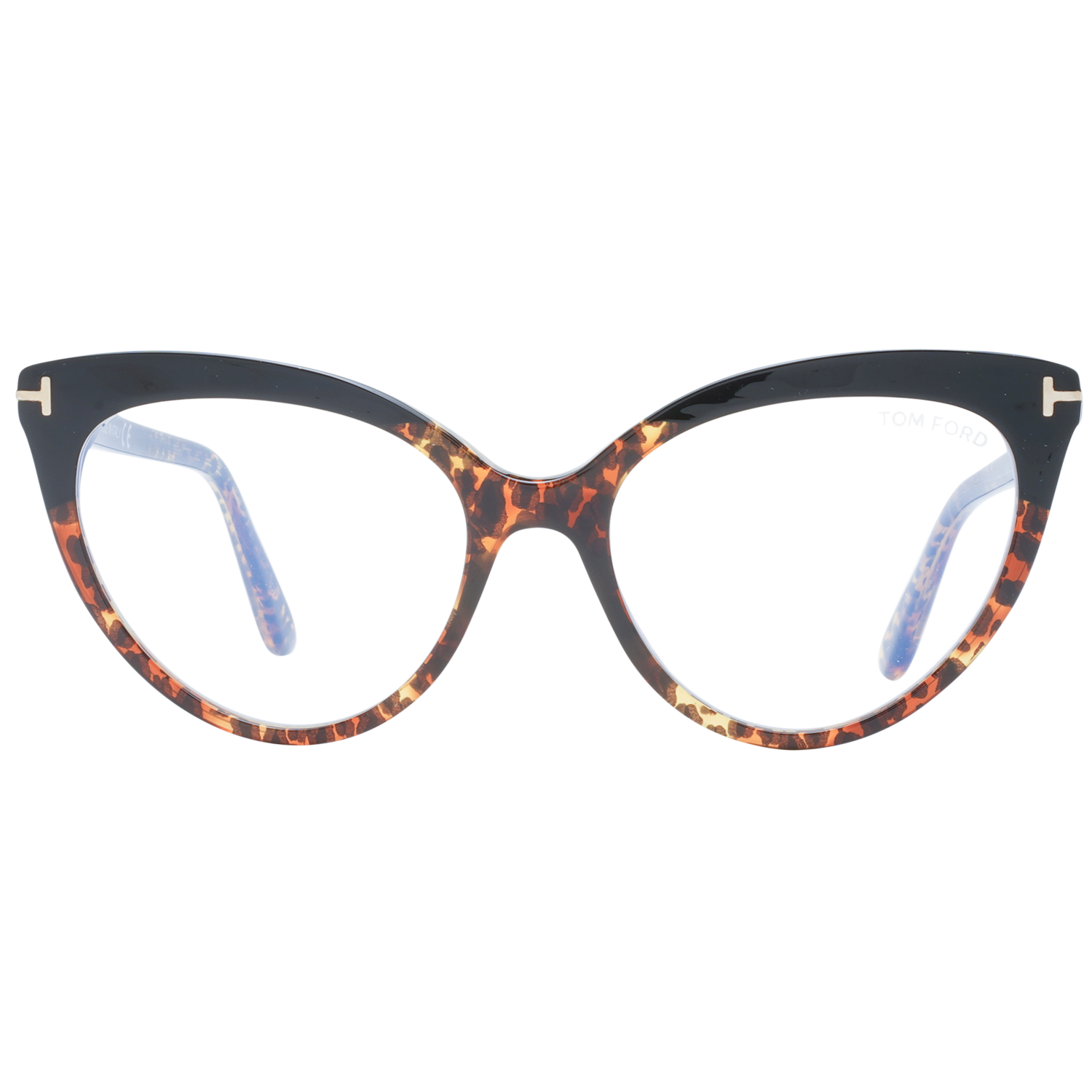 Tom Ford Eyeglasses Tom Ford Glasses Frames FT5674-B 005 54mm Blue Light Block - Women Black/Brown Cat Eye Full Rim Eyeglasses Eyewear UK USA Australia 