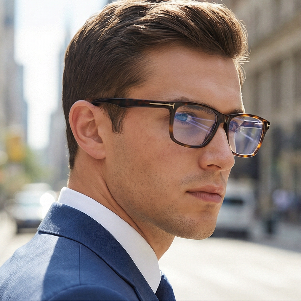 Tom Ford Eyeglasses Tom Ford Glasses Frames FT5681-B 052 52mm Men's Brown Rectangular Blue Light Eyeglasses Eyewear designer