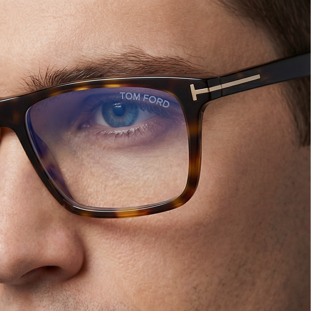 Tom Ford Eyeglasses Tom Ford Glasses Frames FT5681-B 052 52mm Men's Brown Rectangular Blue Light Eyeglasses Eyewear designer