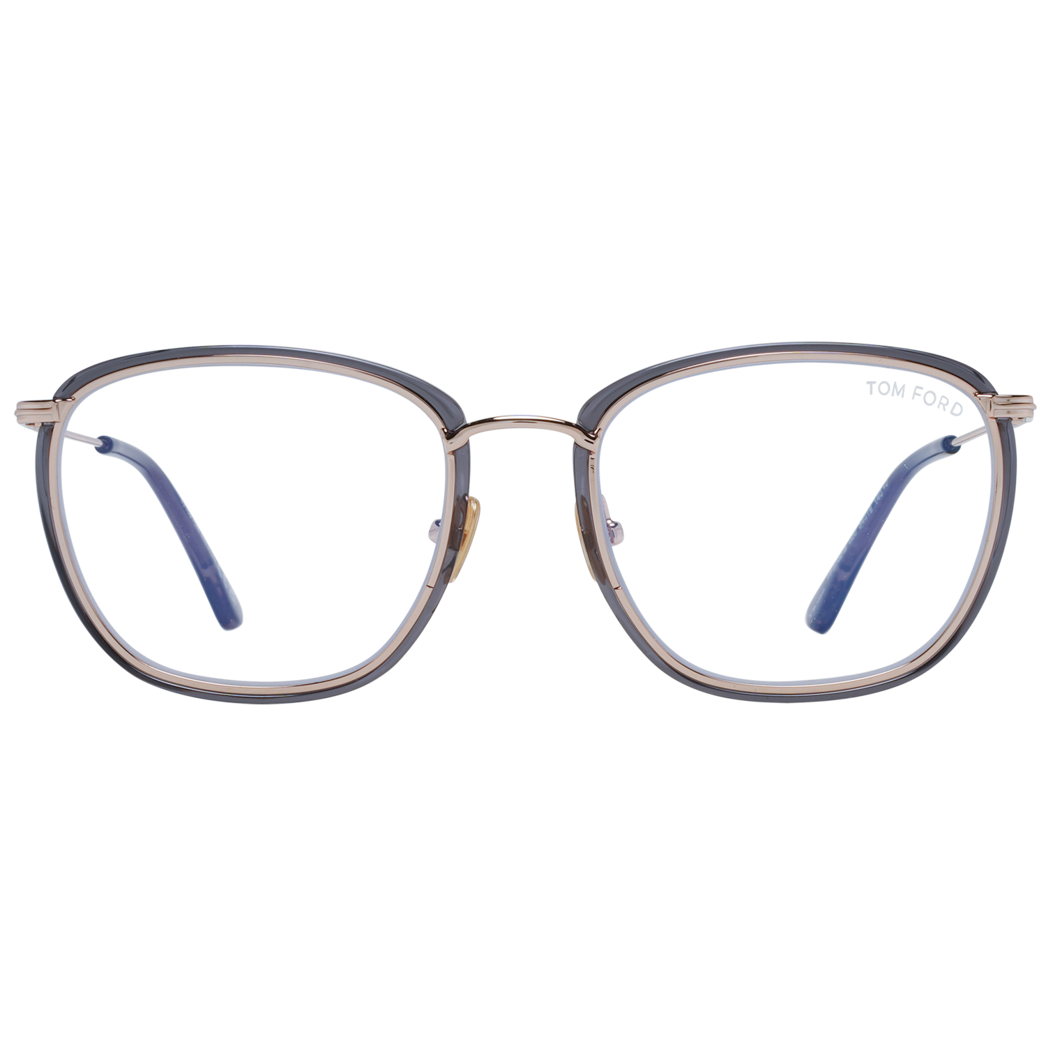 Tom Ford Eyeglasses Tom Ford Glasses Frames FT5702-B 020 54mm Blue Light Block - Women Grey Pilot Round Full Rim Eyeglasses Eyewear UK USA Australia 