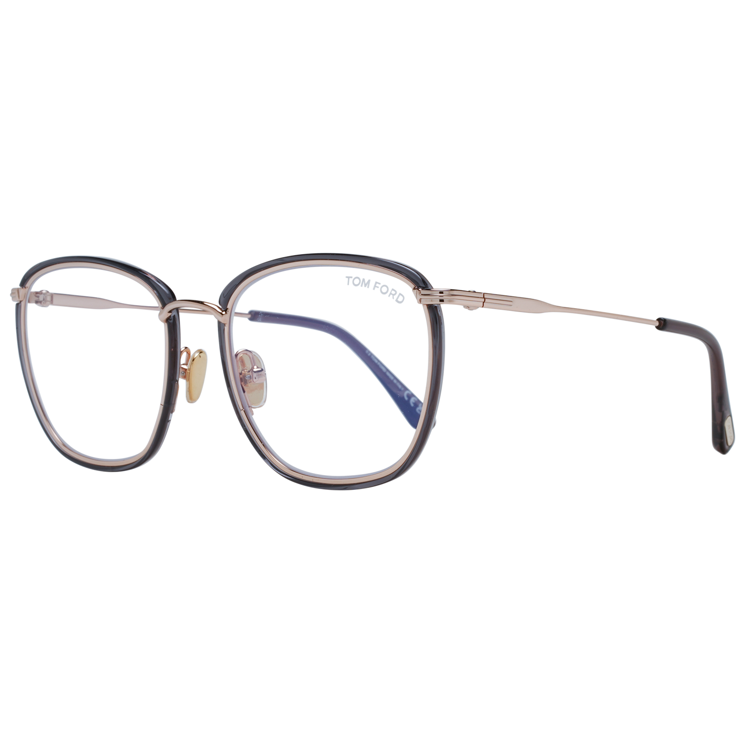 Tom Ford Eyeglasses Tom Ford Glasses Frames FT5702-B 020 54mm Blue Light Block - Women Grey Pilot Round Full Rim Eyeglasses Eyewear UK USA Australia 