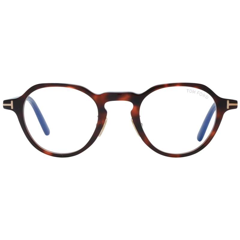 Tom Ford Eyeglasses Tom Ford Glasses Frames FT5726-D-B 052 46mm Blue Light Blocker Men Brown Round Eyeglasses Eyewear designer