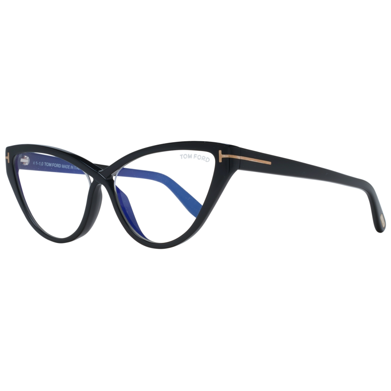 Tom Ford Eyeglasses Tom Ford Glasses Frames FT5729-B 001 56mm Blue Light Block Women Black Cat Eye Eyeglasses Eyewear designer