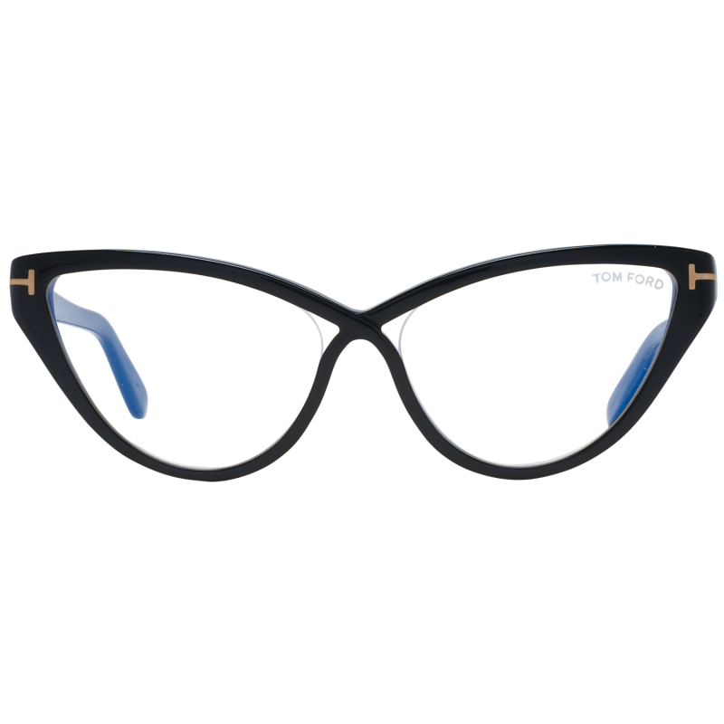 Tom Ford Eyeglasses Tom Ford Glasses Frames FT5729-B 001 56mm Blue Light Block Women Black Cat Eye Eyeglasses Eyewear designer