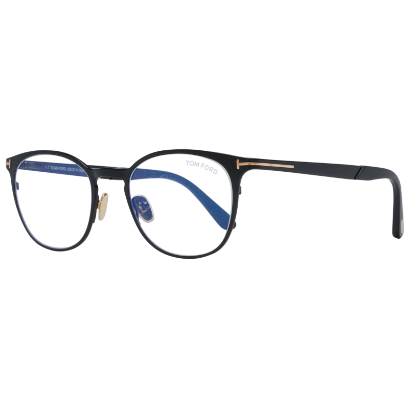 Tom Ford Eyeglasses Tom Ford Glasses Frames FT5732-B 002 50mm Blue Light Blocker Men Black Round Eyeglasses Eyewear designer