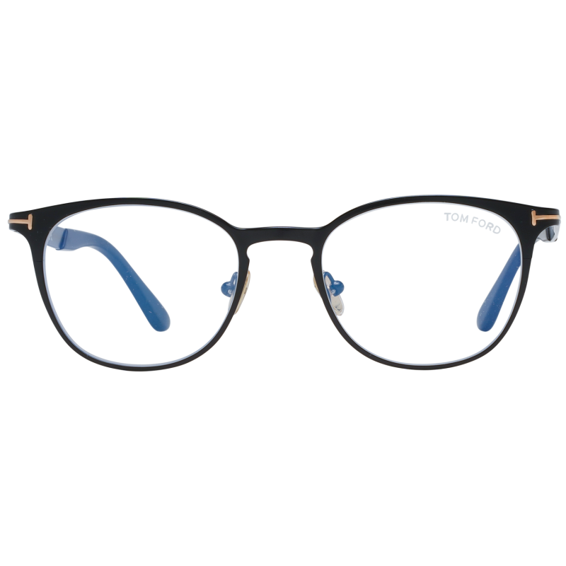 Tom Ford Eyeglasses Tom Ford Glasses Frames FT5732-B 002 50mm Blue Light Blocker Men Black Round Eyeglasses Eyewear designer