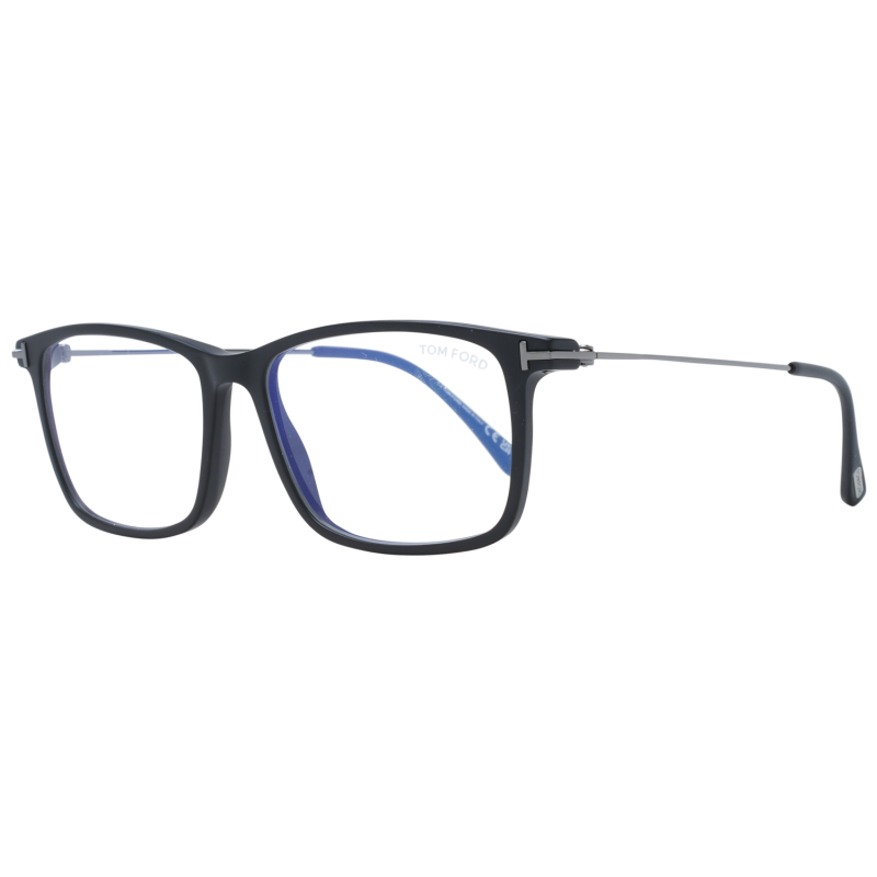 Tom Ford Eyeglasses Tom Ford Glasses Frames FT5758-B 002 56mm Blue Light Block Men Black Rectangular Eyeglasses Eyewear designer