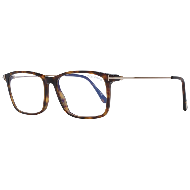 Tom Ford Eyeglasses Tom Ford Glasses Frames FT5758-B 052 56mm Blue Light Block Men Brown Rectangular Eyeglasses Eyewear designer