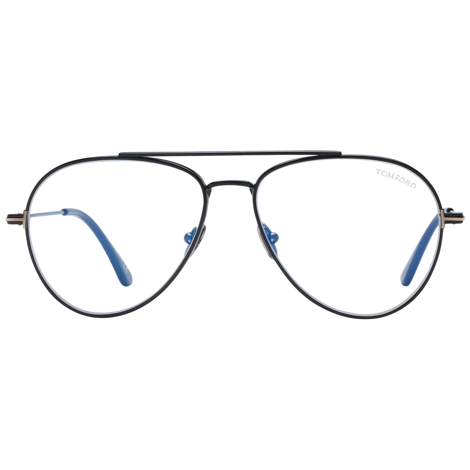 Tom Ford Eyeglasses Tom Ford Glasses Frames FT5800-B 001 56mm Blue Light Block - Unisex Black Pilot-Aviator Full Rim Eyeglasses Eyewear UK USA Australia 