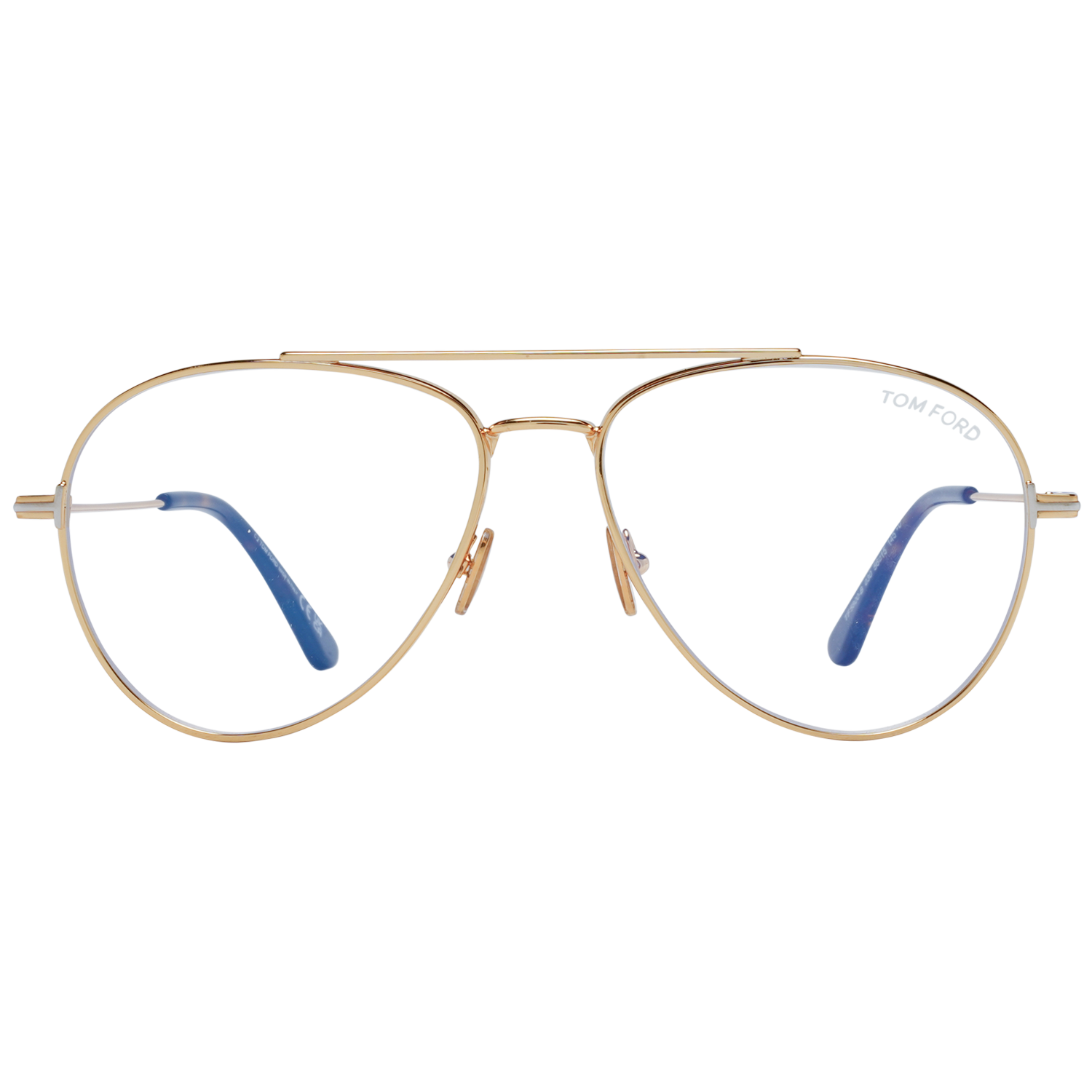 Tom Ford Eyeglasses Tom Ford Glasses Frames FT5800-B 030 56mm Blue Light Block - Unisex Gold Pilot-Aviator Full Rim Eyeglasses Eyewear UK USA Australia 