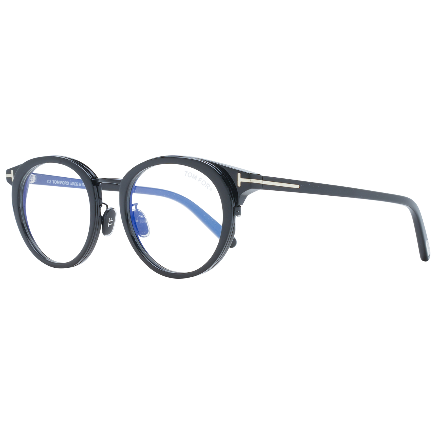 Tom Ford Eyeglasses Tom Ford Glasses FramesFT5784-D-B 005 48mm Women Black Round Blue Light Blocker Eyeglasses Eyewear designer