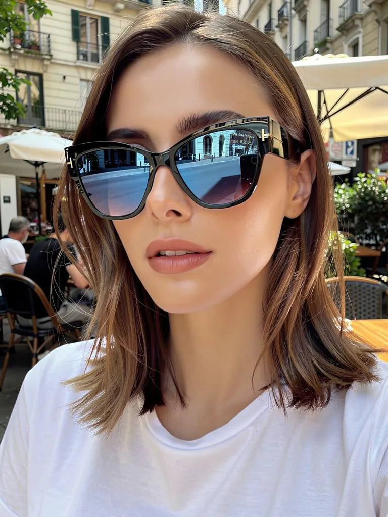 Tom Ford Sunglasses Tom Ford Sunglasses FT0371 01B Black Butterfly Gradient Green Women 57mm Eyeglasses Eyewear designer