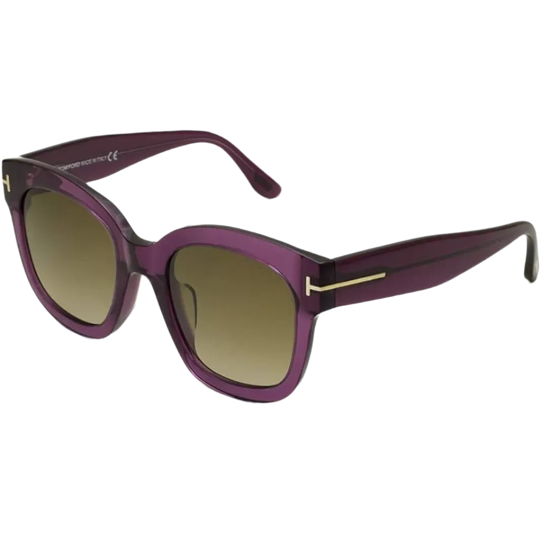 Tom Ford Sunglasses Tom Ford Sunglasses FT0613 69K 52mm Beatrix-02 - Shiny Translucent Bordeaux/Gradient Roviex Square Eyeglasses Eyewear UK USA Australia 