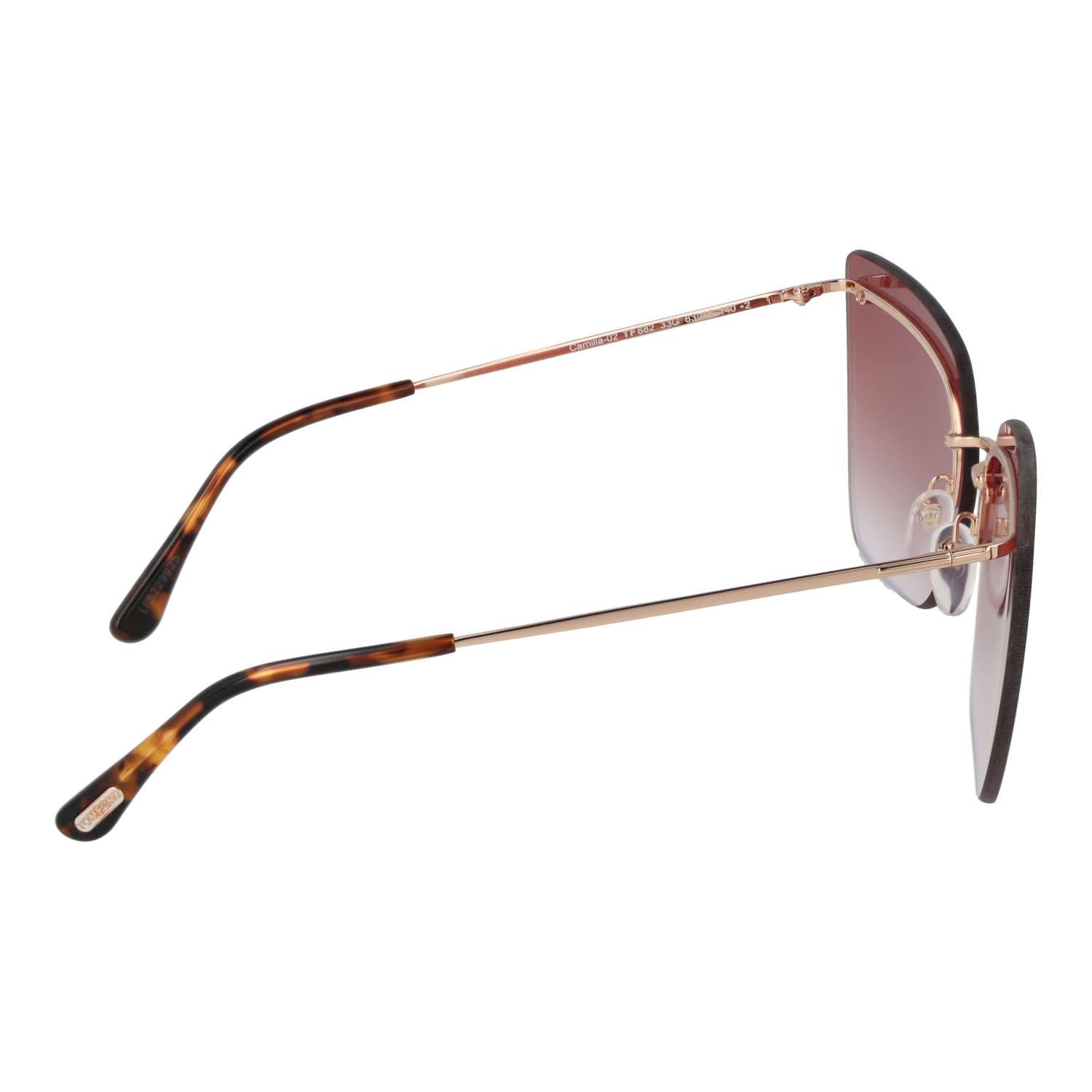 Tom Ford Sunglasses Tom Ford Sunglasses FT0682 33G 63mm Camilla Women's Butterfly Rimless Eyeglasses Eyewear designer