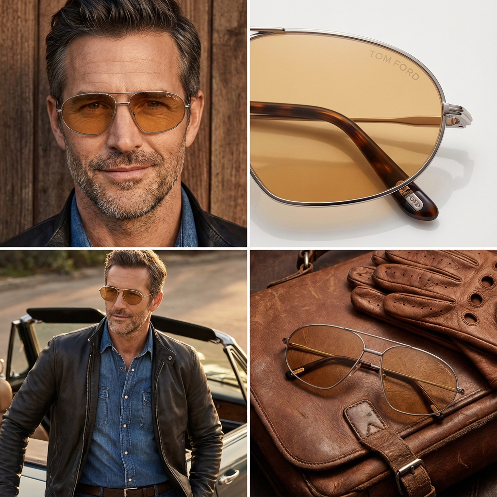 Tom Ford Sunglasses Tom Ford Sunglasses FT0771 28E 63mm Bradford Men Rose Gold Pilot-Aviator Eyeglasses Eyewear designer